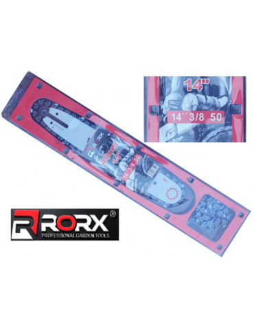Комплект шина RORX 14" 35см 3/8 50зв. паз 1.3мм + цепь 50зв. 2шт