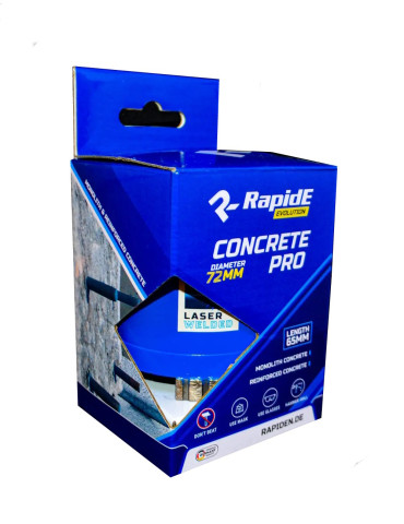 Алмазная коронка 72мм Rapide CONCRETE PRO по железобетону, монолитному бетону, кирпичу