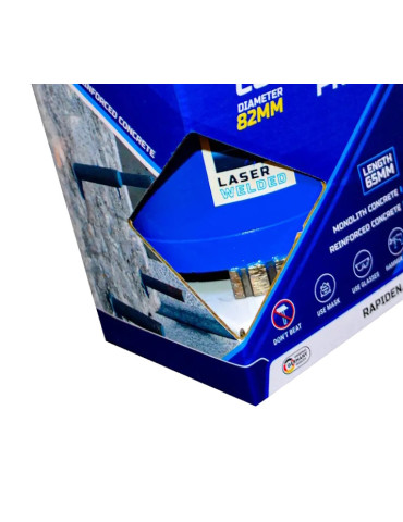 Алмазная коронка 82мм Rapide CONCRETE PRO по железобетону, монолитному бетону, кирпичу