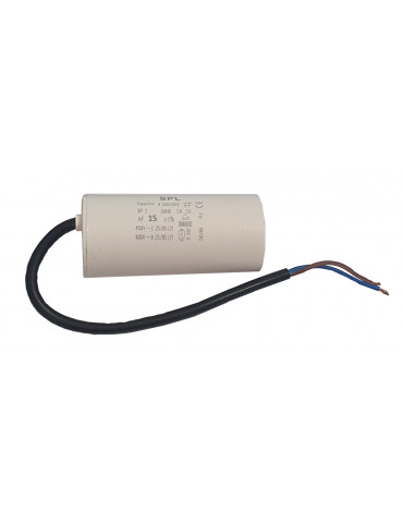 Конденсатор рабочий 15 mf CBB60 450 VAC провод 