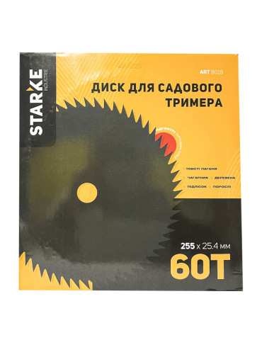 Диск Starke 60T 255мм*25.4 черный для бензокосы и садового триммера 