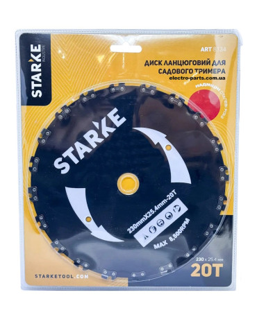Диск Starke 20Т 230мм*25.4 цепной для бензокосы и садового триммера